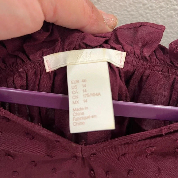 MAROON H&M size 14 Blouse - Picture 7 of 7